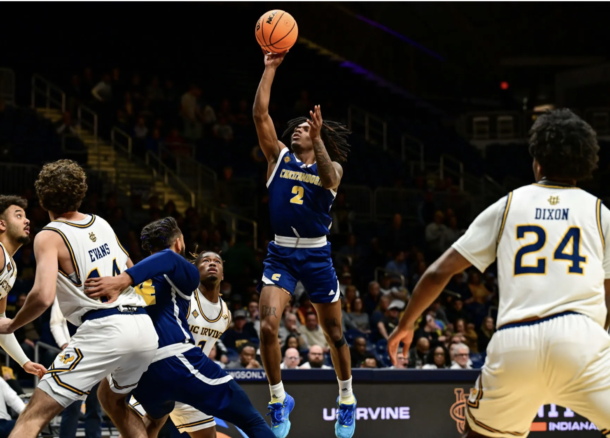 Trevor Jolley's photo of Mocs guard Trey Bonham taking a shot in the NIT championship against the University of California, Irvine.